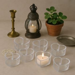 Lämpökynttilämuotti sydän 5 x 2,5 cm, 10 kpl