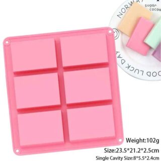 Saippuamuotti kuusiosainen suorakaide, 8 x 5,5 x 2,4 cm