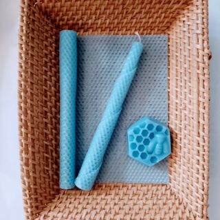 Lahtisen mehiläisvahakynttilälevy Vaaleansininen