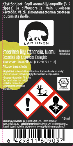 Eteerinen öljy Citronella LUOMU - Image 2