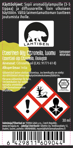 Eteerinen öljy Citronella LUOMU - Image 3