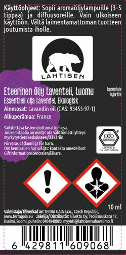 Eteerinen öljy Laventeli - Lavender LUOMU - 10 ml - Image 2