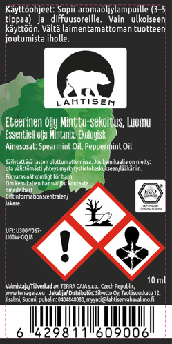 Eteerinen öljy Minttu-sekoitus - Mint Mint LUOMU - 10 ml - Image 2