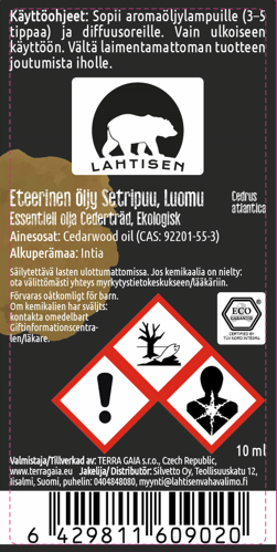 Eteerinen öljy Setripuu - Cedarwood LUOMU - 10 ml - Image 2
