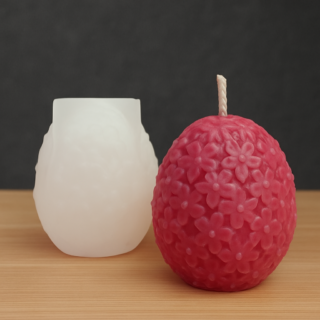 Silikonimuotti, Ellipsi, Kukkakuviolla