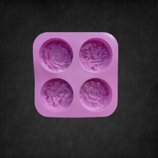 Saippuamuotti, 4-osainen - Pyöreät kukat