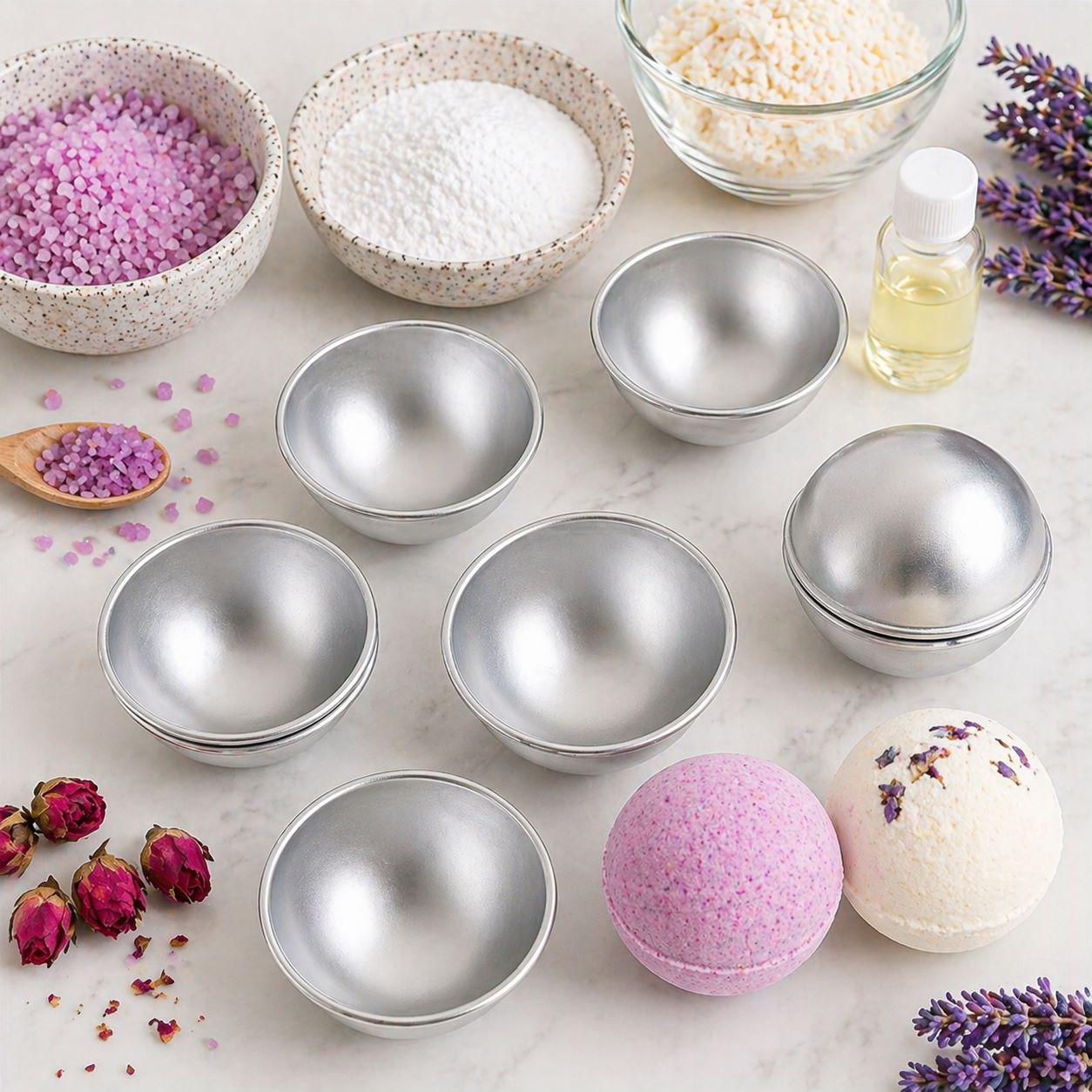 kylpypommimuotti metallinen puolikas