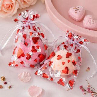 organzapussi sydänkuvio lahjapussi