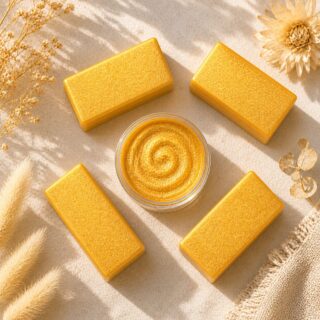 kultainen mica väri sunbeam gold saippuassa lämmin hohtava kultasävy ja mica jauhe